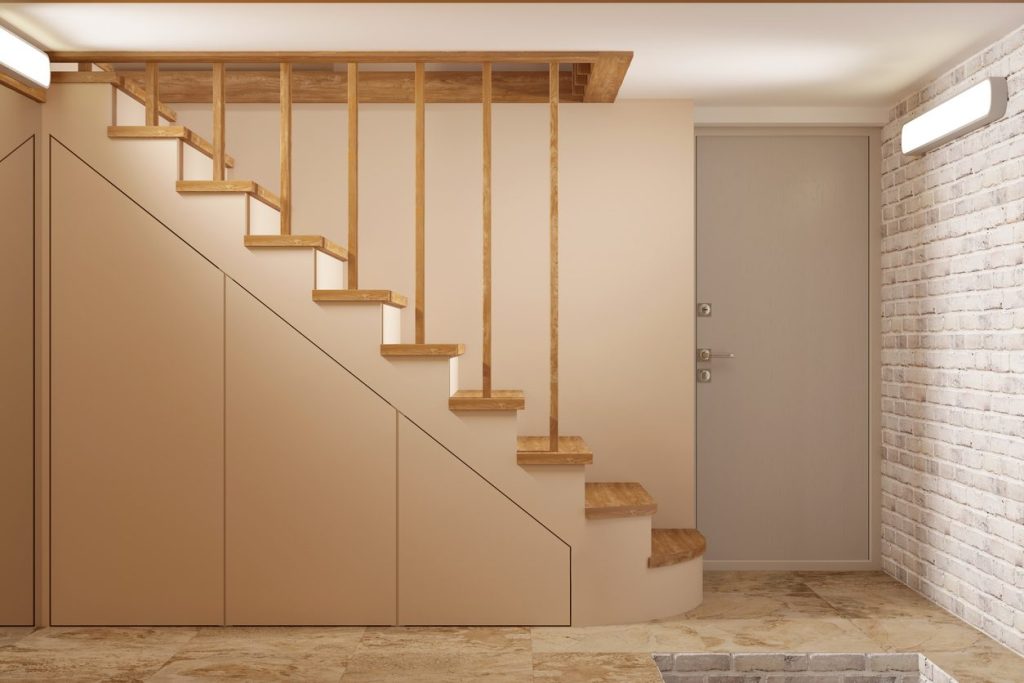 rénovation escalier rangement dressing espace meuble