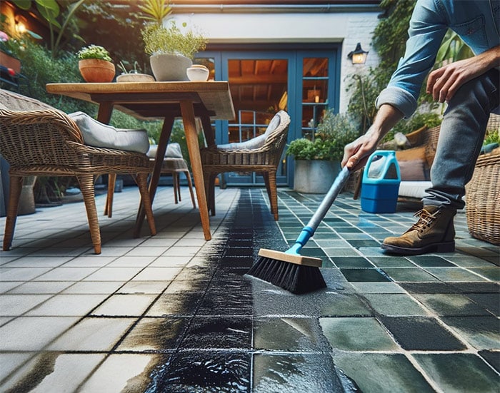 Les 5 conseils pour nettoyer des dalles de terrasse noircies
